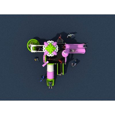 Complex de joaca pentru copii de metal Puppy Land 8, exterior, 3-12 ani,  680 cm x 530 cm x 440 cm