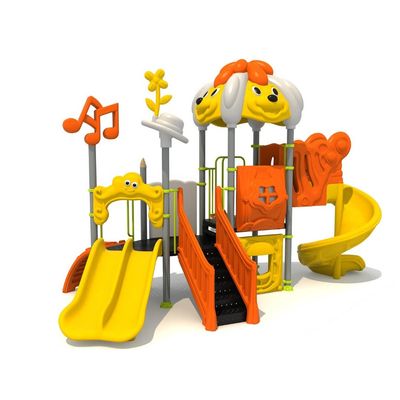 Complex de joaca pentru copii de metal Puppy Land 9, exterior, 3-12 ani, 615x320x440 cm, portocaliu