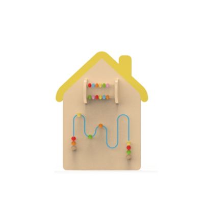 Panou interactiv de perete pentru copii Casuta 2, 110x57x2 cm, 0-3 ani