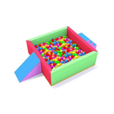 Piscina cu bile Soft Play patrata, 3-12 ani, multicolor