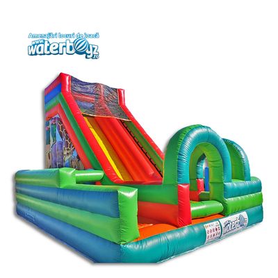 Animals World Green Inflatable Slide