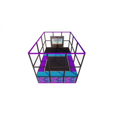 Trambulina modulara elastica cu ecran pentru interior Moly Jumps, 520x350x380 cm, +3 ani