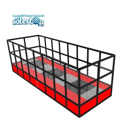 Trambulina modulara elastica pentru interior cu 3 locuri Junior, 600x204x200 cm, 3-12 ani