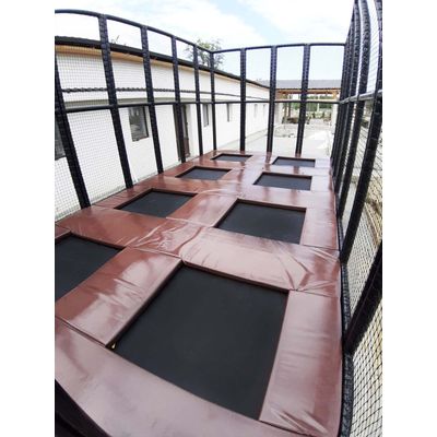 Trambulina modulara elastica pentru interior cu 8 locuri Junior, 800x396x200 cm, 3-12 ani