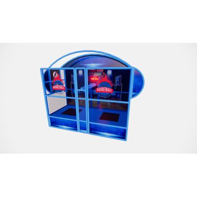Trambulina modulara elastica pentru interior Challange Basketball, 120x120 cm, +3 ani