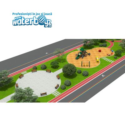 Complete Outdoor Playground Arrangement Wood