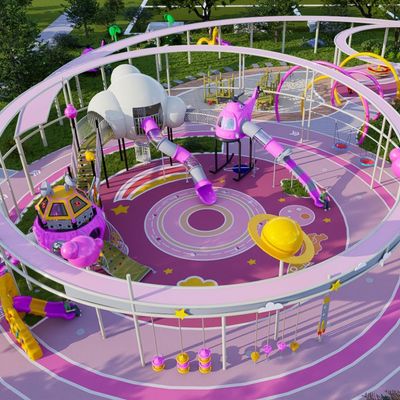 Amenajare completa loc de joaca de exterior la cheie Pink Space