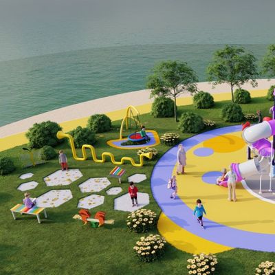 Amenajare completa loc de joaca de exterior la cheie Purple Zone