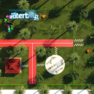 Complete Outdoor Playground Arrangement Red Course