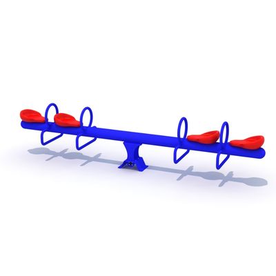 Balansoar cu 4 locuri pentru copii Model 10, 3-10 ani, 260x40x55 cm, metal si plastic, albastru