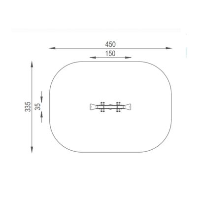 Balansoar pe arc cu 2 locuri pentru copii Iepure, 3-10 ani, 35x150x85 cm, metal si plastic, multicolor