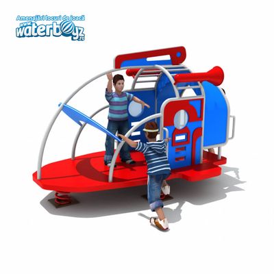 Balansoar pe arc pentru copii Nava Spatiala, 1-4 ani, metal si plastic HDPE, multicolor, 220x150x150 cm