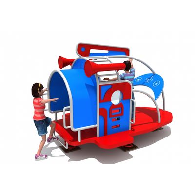 Balansoar pe arc pentru copii Nava Spatiala, 1-4 ani, metal si plastic HDPE, multicolor, 220x150x150 cm