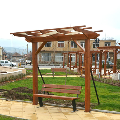 Banca parc din lemn cu spătar 3