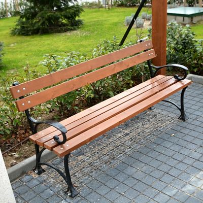 Banca parc din lemn cu spatar model 6
