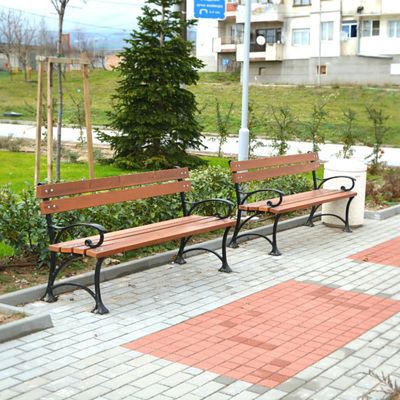 Banca parc din lemn cu spatar model 6