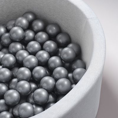 Bile din plastic pentru copii pentru locuri de joaca, 6 cm, argintii