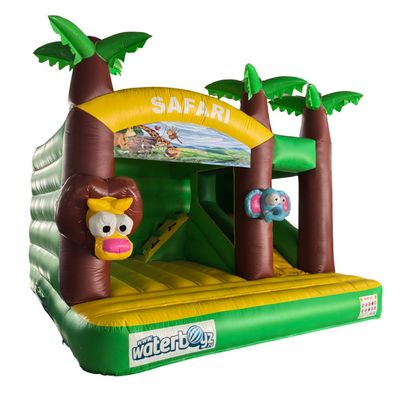 Safari Party inflatable slide bouncer, +3 yrs, 450x450x400 cm