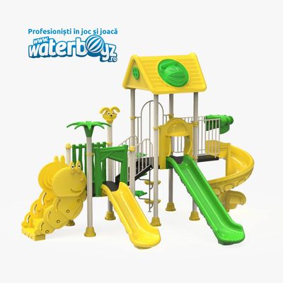Complex de joaca pentru copii de metal Parc model 1, exterior, 3-12 ani, 439x626x422 cm