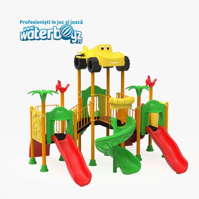 Complex de joaca pentru copii de metal Parc model 3, exterior, 3-12 ani, 562x587x421 cm