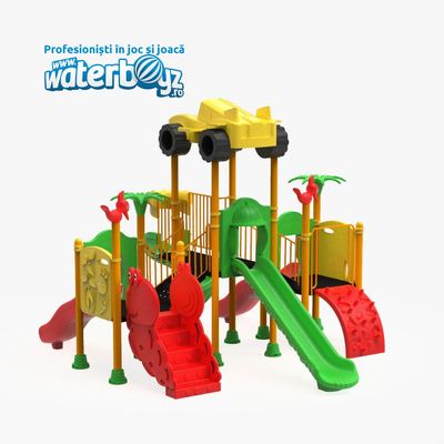 Complex de joaca pentru copii de metal Parc model 3, exterior, 3-12 ani, 562x587x421 cm