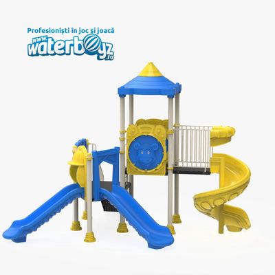 Complex de joaca pentru copii de metal Parc model 5, exterior, 3-12 ani, 567x374x408 cm