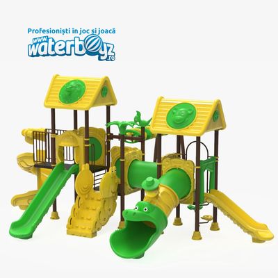 Complex de joaca pentru copii de metal Parc model 6, exterior, 3-12 ani, 849x694x422 cm