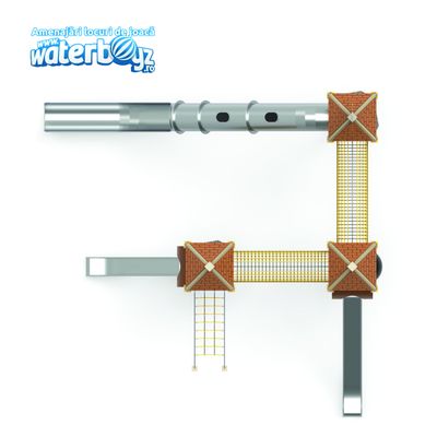 Complex de joaca pentru copii de metal Treehouse 7, exterior, 5-12 ani, 895x845x610 cm
