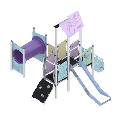 Complex de joaca din metal pentru copii Pastel Magic Tower, exterior, +5 ani,  382x298x281 cm