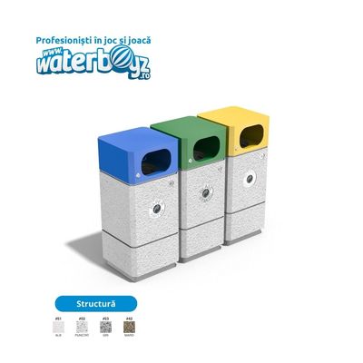 Concrete Urban Waste Bin 6