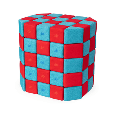 3D Magnetic Blocks Blue and Red