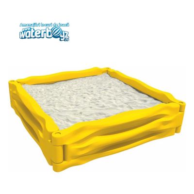 Groapa de nisip pentru copii, 165x165x40 cm, max 20kg, plastic LLDPE, galben