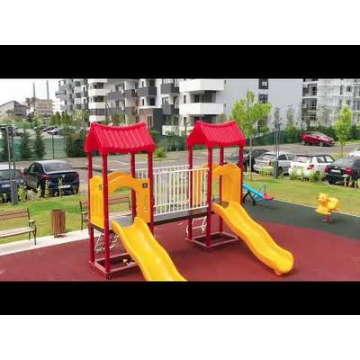 Complex de joaca pentru copii de metal Economy 1, exterior, 3-12 ani, 370x460x310 cm