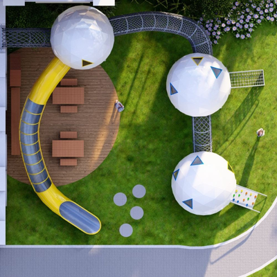 Complex de joaca pentru copii de metal Blocktopia, exterior, 3-12 ani, 980x840x490 cm