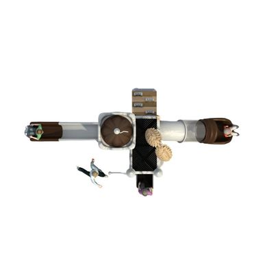 Complex de joaca pentru copii de metal Caesar Castle 2, exterior, 3-15 ani, 640x310x480 cm