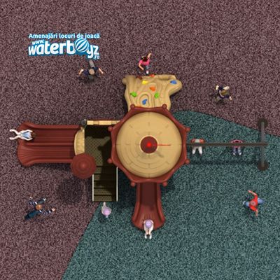 Complex de joaca pentru copii de metal Castle 7, exterior, 3-12 ani