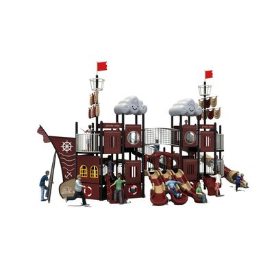 Complex de joaca pentru copii de metal Corabia Piratilor 2, exterior, 3-15 ani, 1150x720x550
