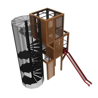Loc de joaca pentru copii din lemn Cubix 1, exterior, 12-16 ani, 1490x1190x930 cm