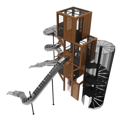 Loc de joaca pentru copii din lemn Cubix 2, exterior, 12-16 ani, 1500x1510x1220 cm