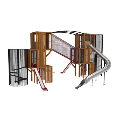 Loc de joaca pentru copii din lemn Cubix 3, exterior, 12-16 ani, 1670x2040x920 cm
