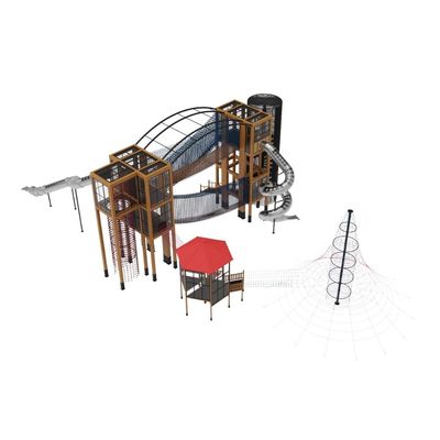 Loc de joaca pentru copii din lemn Cubix 4, exterior, 12-16 ani, 3820x1980x1030 cm
