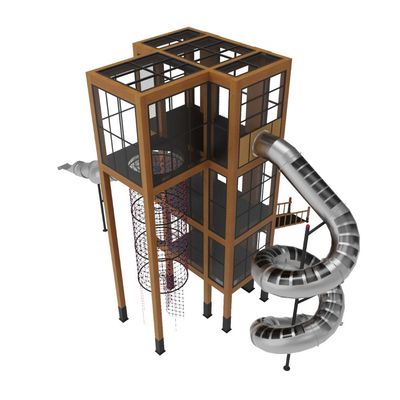 Loc de joaca pentru copii din lemn Cubix 5, exterior, 12-16 ani, 1930x1050x1020 cm