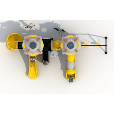 Complex de joaca pentru copii de metal Double Spaceship, exterior, 3-15 ani, 860x400x380 cm