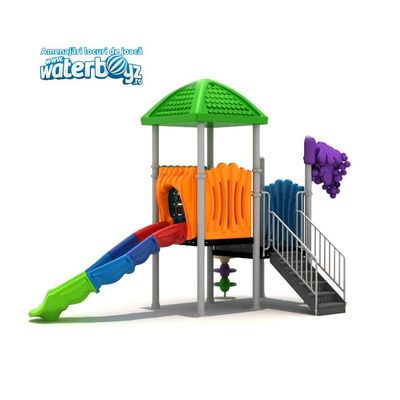 Complex de joaca pentru copii de metal Economy 26, exterior, 3-12 ani, 470x300x370 cm
