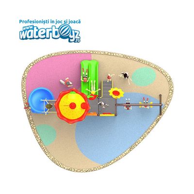 inchiriere complex de joaca pentru copii Economy model 41, metal, exterior, 1-6 ani, 610x260x340 cm
