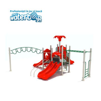 Complex de joaca pentru copii de metal Fun Land 6, exterior, 3-12 ani, 620x580x320 cm