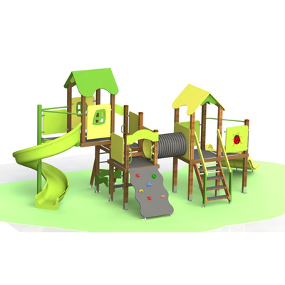 Loc de joaca pentru copii din lemn Happy Nature 23, exterior, 3-12 ani, 682x290x312 cm