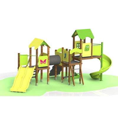 Loc de joaca pentru copii din lemn Happy Nature 23, exterior, 3-12 ani, 682x290x312 cm