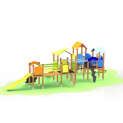 Loc de joaca din lemn pentru copii Happy Nature 24, exterior, 3-12 ani, 944x456x274 cm
