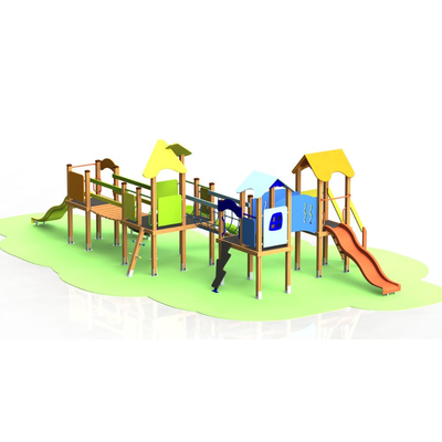 Loc de joaca din lemn pentru copii Happy Nature 24, exterior, 3-12 ani, 944x456x274 cm